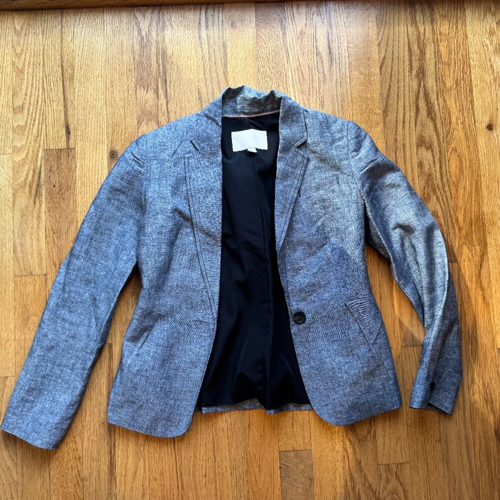 Banana Republic Heather Gray Linen Blazer
